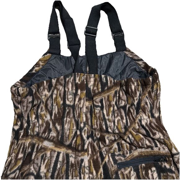 Vintage Cabela's Dry Plus Fleece Overalls Size Large Mossy Oak Camo Suspenders - Picture 9 of 13